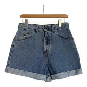 Vintage Levi's Rolled Hem High Waisted Blue Jean Shorts Women's Size 9